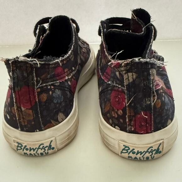 Blowfish Malibu Floral Print Zip Lace Up Sneakers Sz 7 Distressed Rugged Skater - Picture 4 of 11